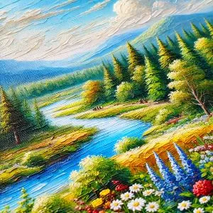 flower design made using paints , art form called acrylics