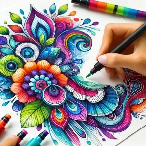 watermelon sketch made using alcohol markers